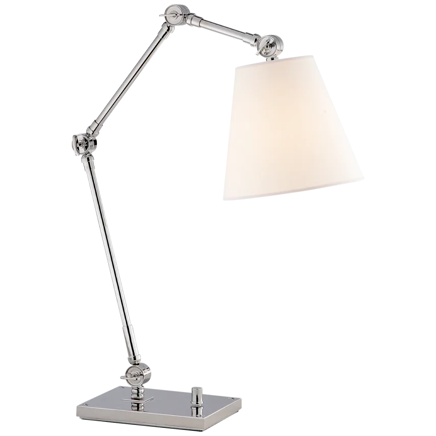 Granat Task Lamp-Visual Comfort-VISUAL-SK 3115PN-L-Table LampsPolished Nickel-3-France and Son