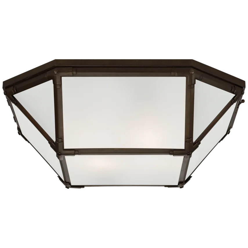 Momogi Large Flush Mount-Visual Comfort-VISUAL-SK 4009AZ-FG-1-Flush MountsAntique Zinc-Frosted Glass-1-France and Son