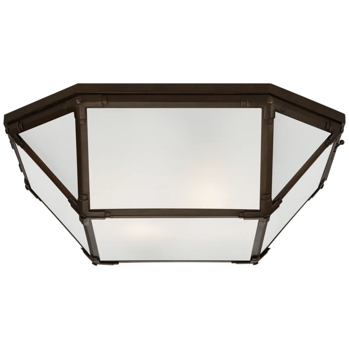 Momogi Large Flush Mount-Visual Comfort-VISUAL-SK 4009AZ-FG-1-Flush MountsAntique Zinc-Frosted Glass-1-France and Son