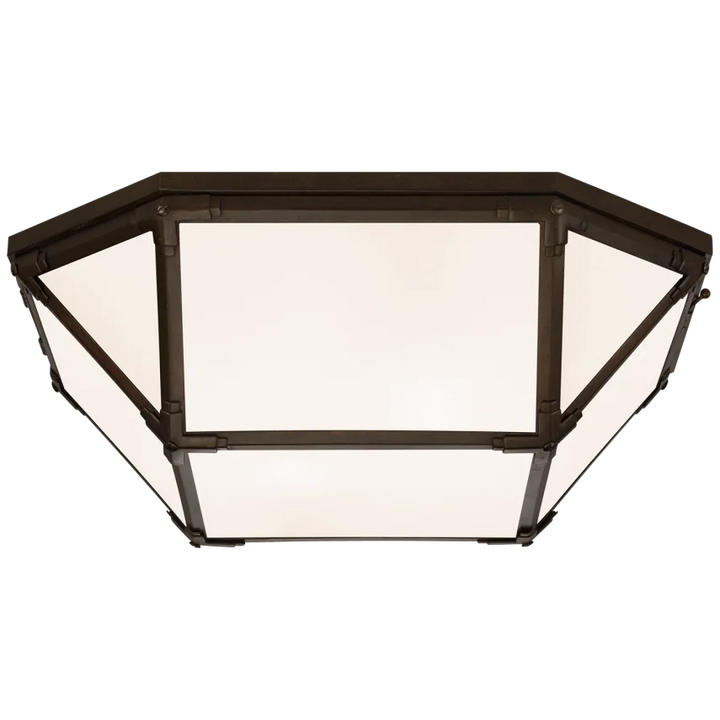 Momogi Large Flush Mount-Visual Comfort-VISUAL-SK 4009AZ-WG-Flush MountsAntique Zinc-White Glass-2-France and Son