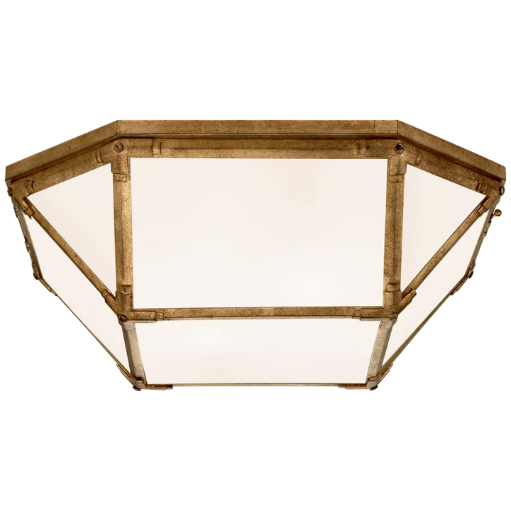 Momogi Large Flush Mount-Visual Comfort-VISUAL-SK 4009GI-WG-Flush MountsGilded Iron-White Glass-4-France and Son