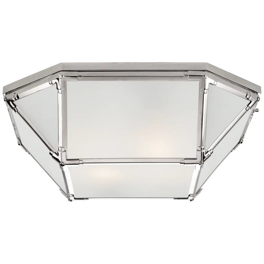 Momogi Large Flush Mount-Visual Comfort-VISUAL-SK 4009PN-FG-Flush MountsPolished Nickel-Frosted Glass-5-France and Son