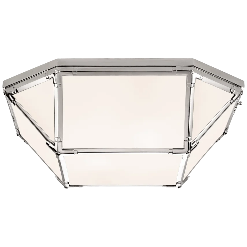 Momogi Large Flush Mount-Visual Comfort-VISUAL-SK 4009PN-WG-Flush MountsPolished Nickel-White Glass-6-France and Son