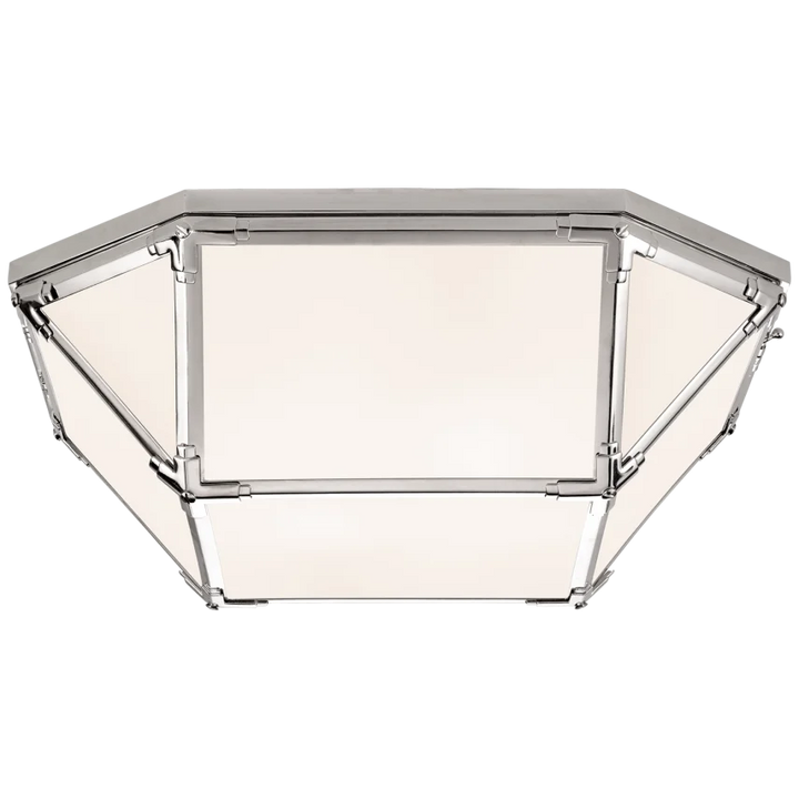 Momogi Large Flush Mount-Visual Comfort-VISUAL-SK 4009PN-WG-Flush MountsPolished Nickel-White Glass-6-France and Son