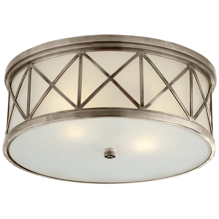 Monalisa Large Flush Mount-Visual Comfort-VISUAL-SK 4011AN-FG-Flush MountsAntique Nickel-1-France and Son