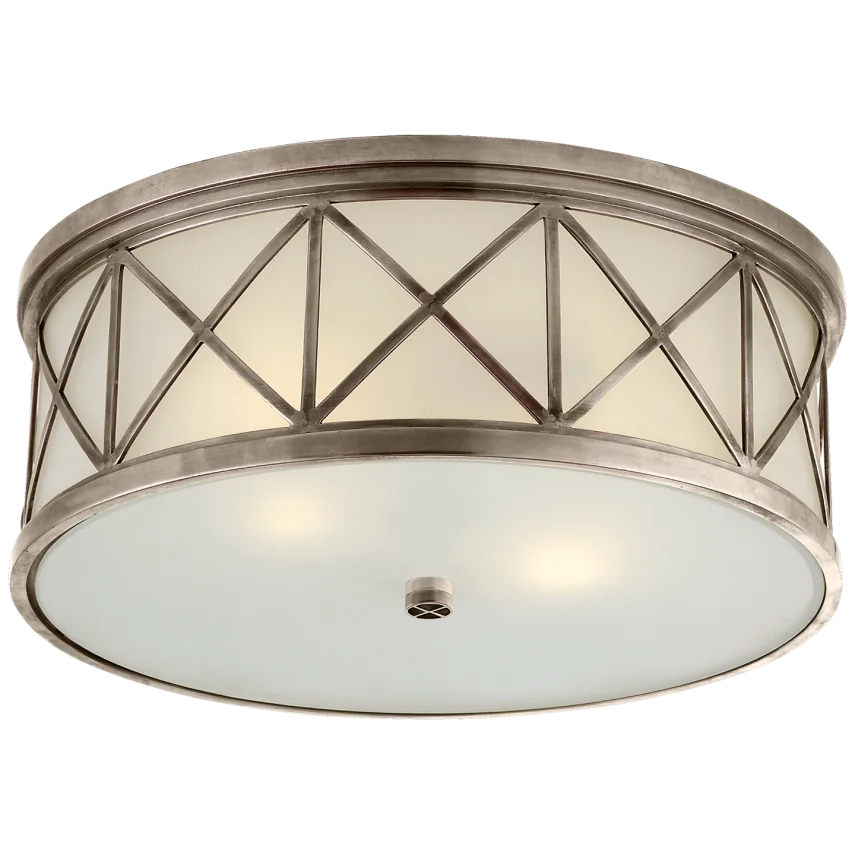 Monalisa Large Flush Mount-Visual Comfort-VISUAL-SK 4011AN-FG-Flush MountsAntique Nickel-1-France and Son