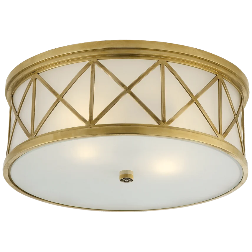 Monalisa Large Flush Mount-Visual Comfort-VISUAL-SK 4011HAB-FG-Flush MountsHand-Rubbed Antique Brass-3-France and Son