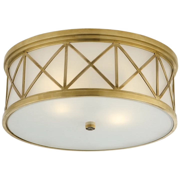 Monalisa Large Flush Mount-Visual Comfort-VISUAL-SK 4011HAB-FG-Flush MountsHand-Rubbed Antique Brass-3-France and Son