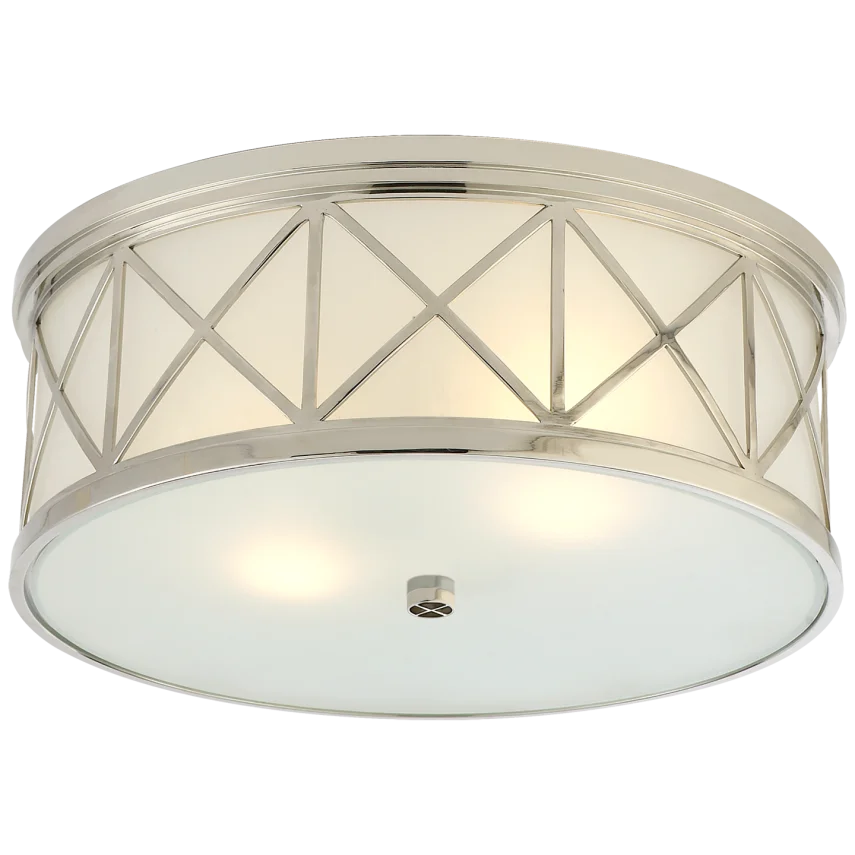 Monalisa Large Flush Mount-Visual Comfort-VISUAL-SK 4011PN-FG-Flush MountsPolished Nickel-4-France and Son