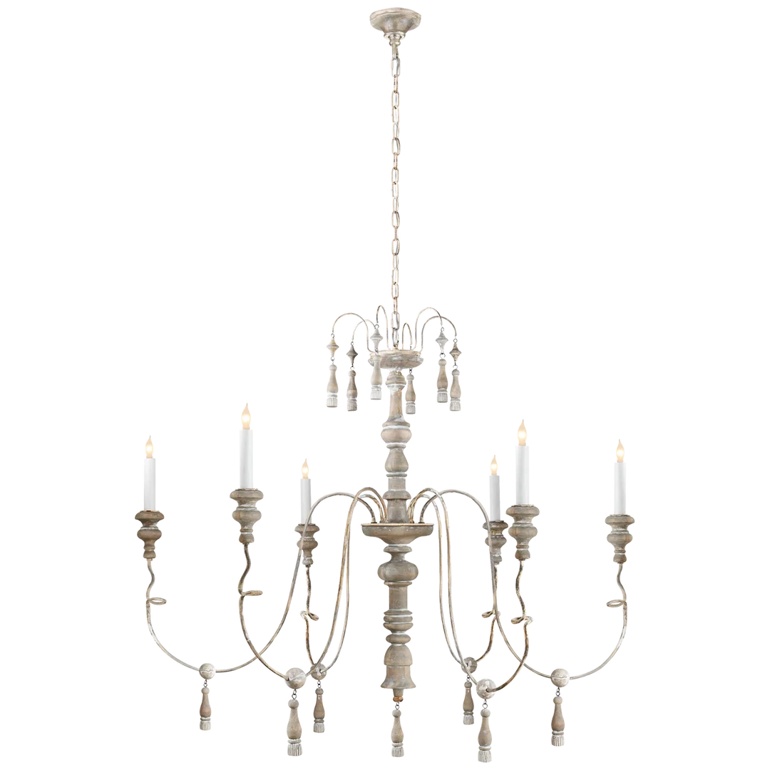 Milea Medium Chandelier-Visual Comfort-VISUAL-SK 5004BW-ChandeliersBelgian White-1-France and Son