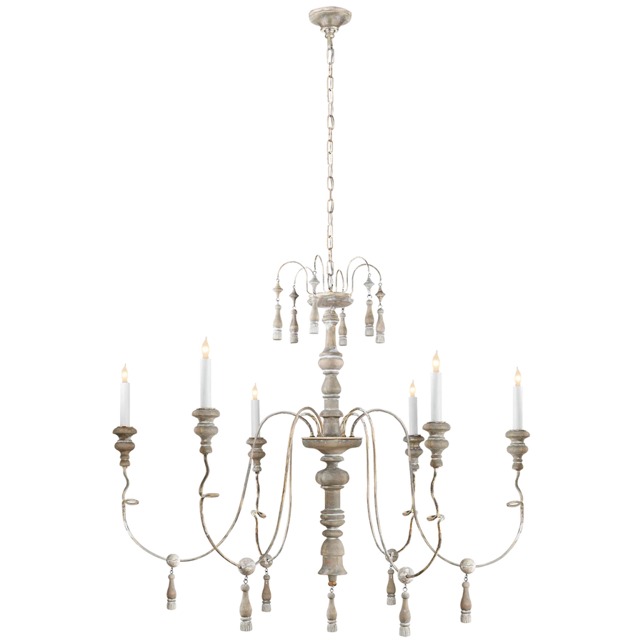 Milea Medium Chandelier-Visual Comfort-VISUAL-SK 5004BW-ChandeliersBelgian White-1-France and Son