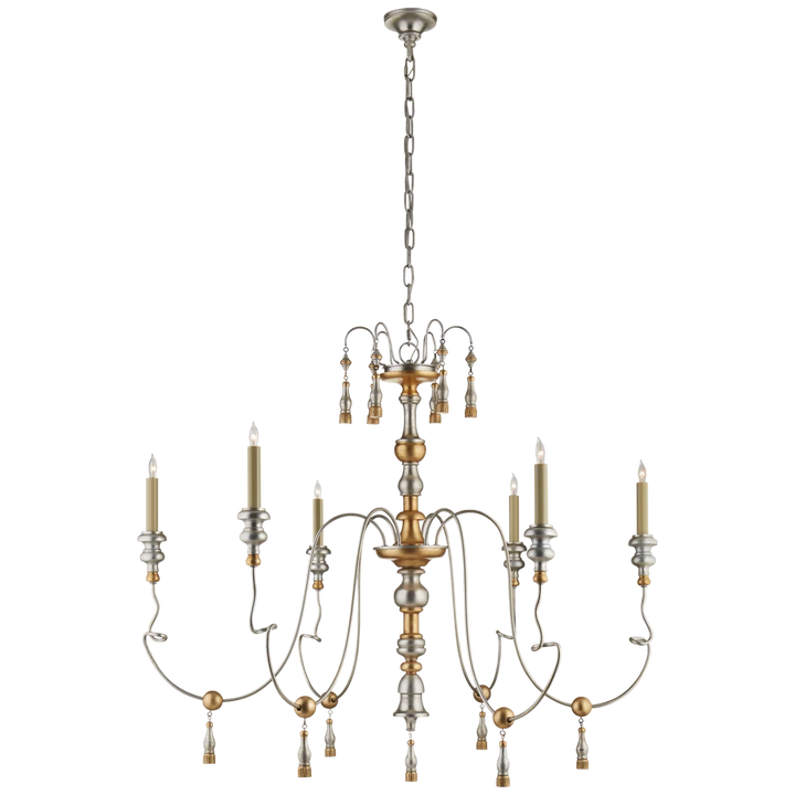 Milea Medium Chandelier-Visual Comfort-VISUAL-SK 5004FG-ChandeliersFrench Gild-2-France and Son