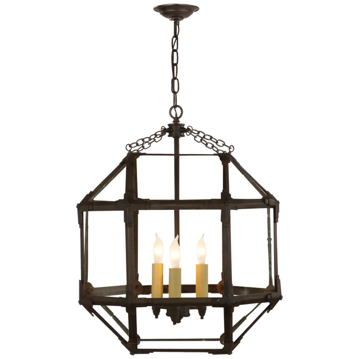 Momogi Medium Lantern-Visual Comfort-VISUAL-SK 5009AZ-CG-PendantsAntique Zinc-Clear Glass-1-France and Son