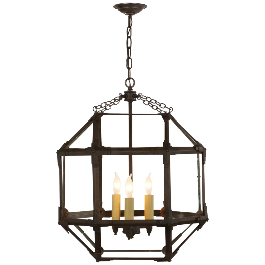 Momogi Medium Lantern-Visual Comfort-VISUAL-SK 5009AZ-CG-PendantsAntique Zinc-Clear Glass-1-France and Son