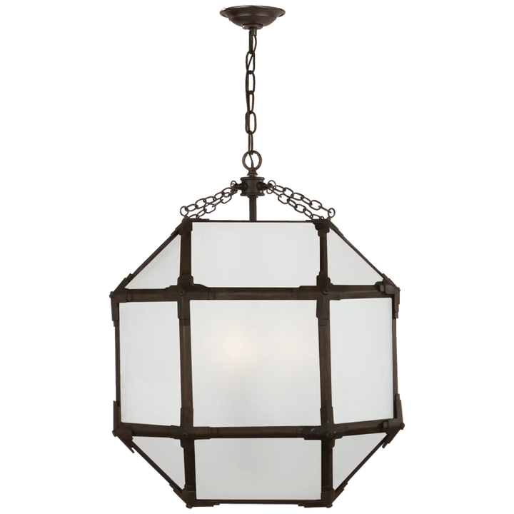 Momogi Medium Lantern-Visual Comfort-VISUAL-SK 5009AZ-FG-PendantsAntique Zinc-Frosted Glass-2-France and Son