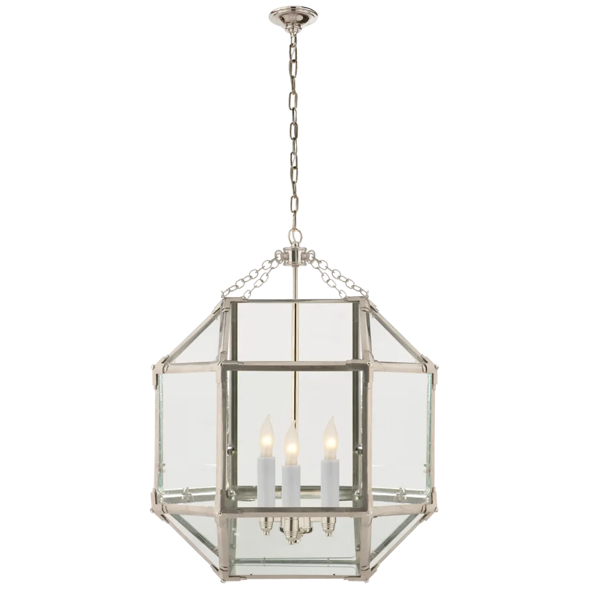 Momogi Medium Lantern-Visual Comfort-VISUAL-SK 5009PN-CG-PendantsPolished Nickel-Clear Glass-7-France and Son