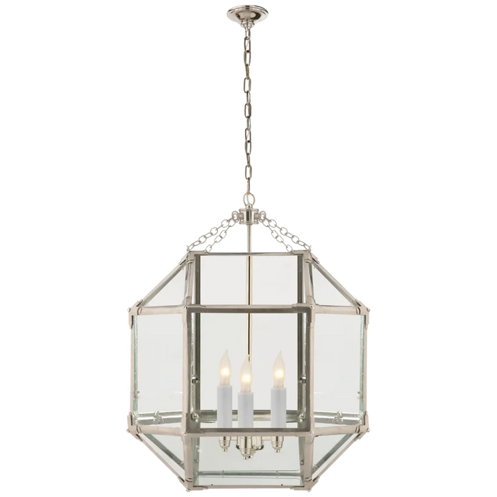 Momogi Medium Lantern-Visual Comfort-VISUAL-SK 5009PN-CG-PendantsPolished Nickel-Clear Glass-7-France and Son