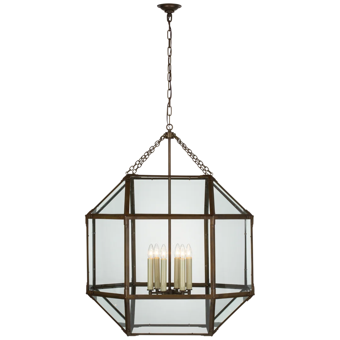 Momogi Grande Lantern-Visual Comfort-VISUAL-SK 5034AZ-CG-lanternsAntique Zinc With Clear Glass-1-France and Son