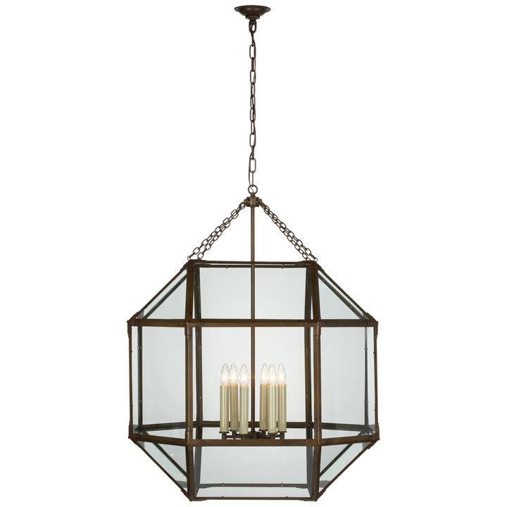 Momogi Grande Lantern-Visual Comfort-VISUAL-SK 5034AZ-CG-lanternsAntique Zinc With Clear Glass-1-France and Son