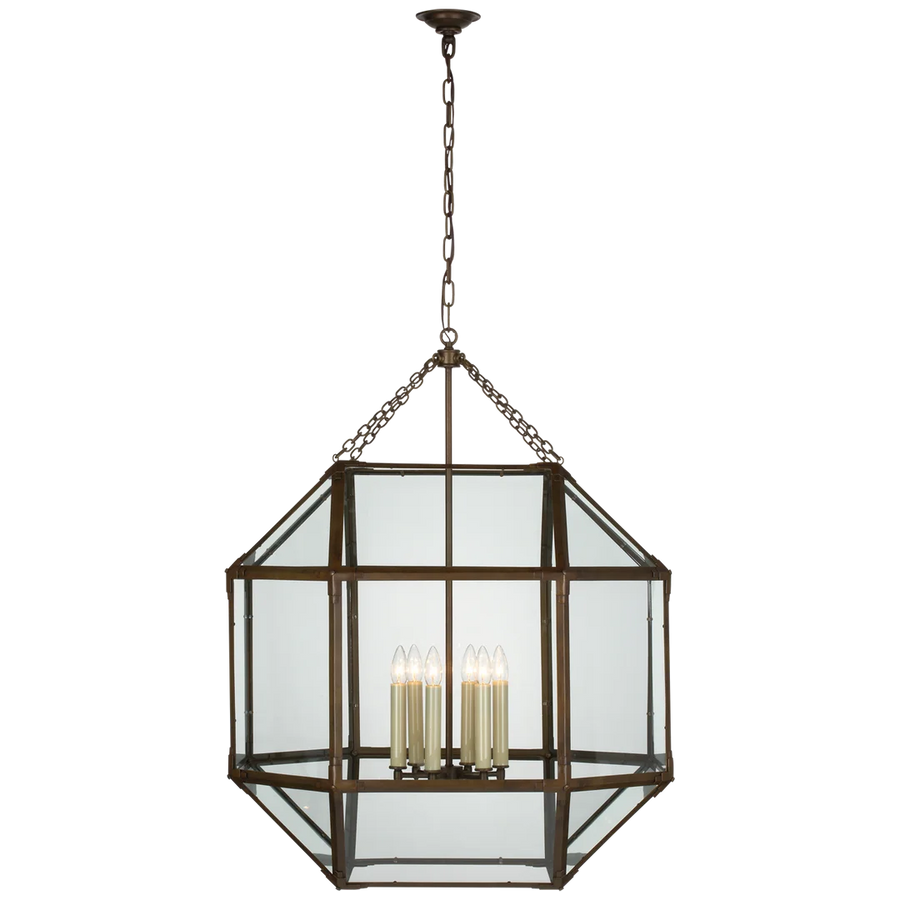 Momogi Grande Lantern-Visual Comfort-VISUAL-SK 5034AZ-CG-lanternsAntique Zinc With Clear Glass-1-France and Son