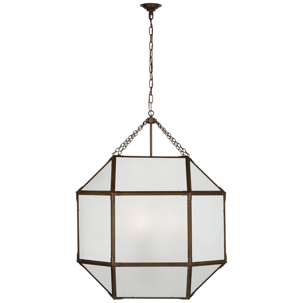 Momogi Grande Lantern-Visual Comfort-VISUAL-SK 5034AZ-FG-lanternsAntique Zinc With Frosted Glass-2-France and Son