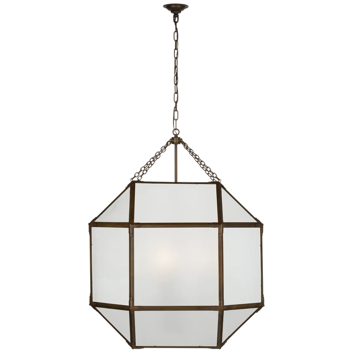 Momogi Grande Lantern-Visual Comfort-VISUAL-SK 5034AZ-FG-lanternsAntique Zinc With Frosted Glass-2-France and Son