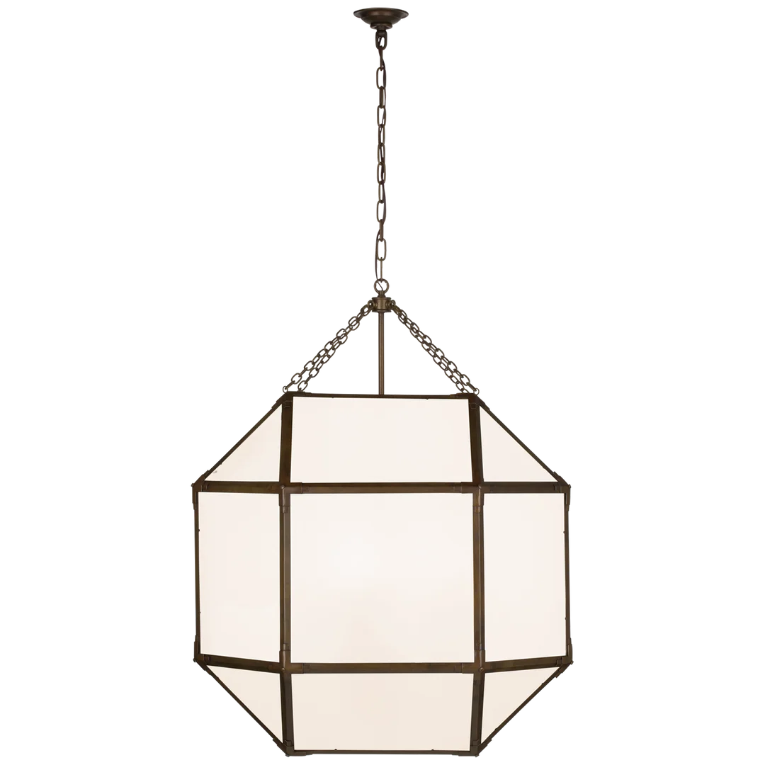 Momogi Grande Lantern-Visual Comfort-VISUAL-SK 5034AZ-WG-lanternsAntique Zinc With White Glass-3-France and Son