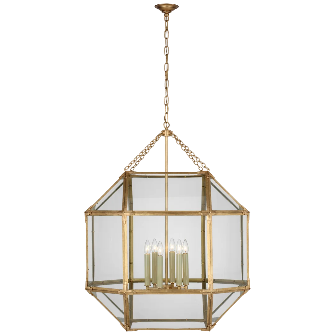 Momogi Grande Lantern-Visual Comfort-VISUAL-SK 5034GI-CG-lanternsGilded Iron With Clear Glass-4-France and Son