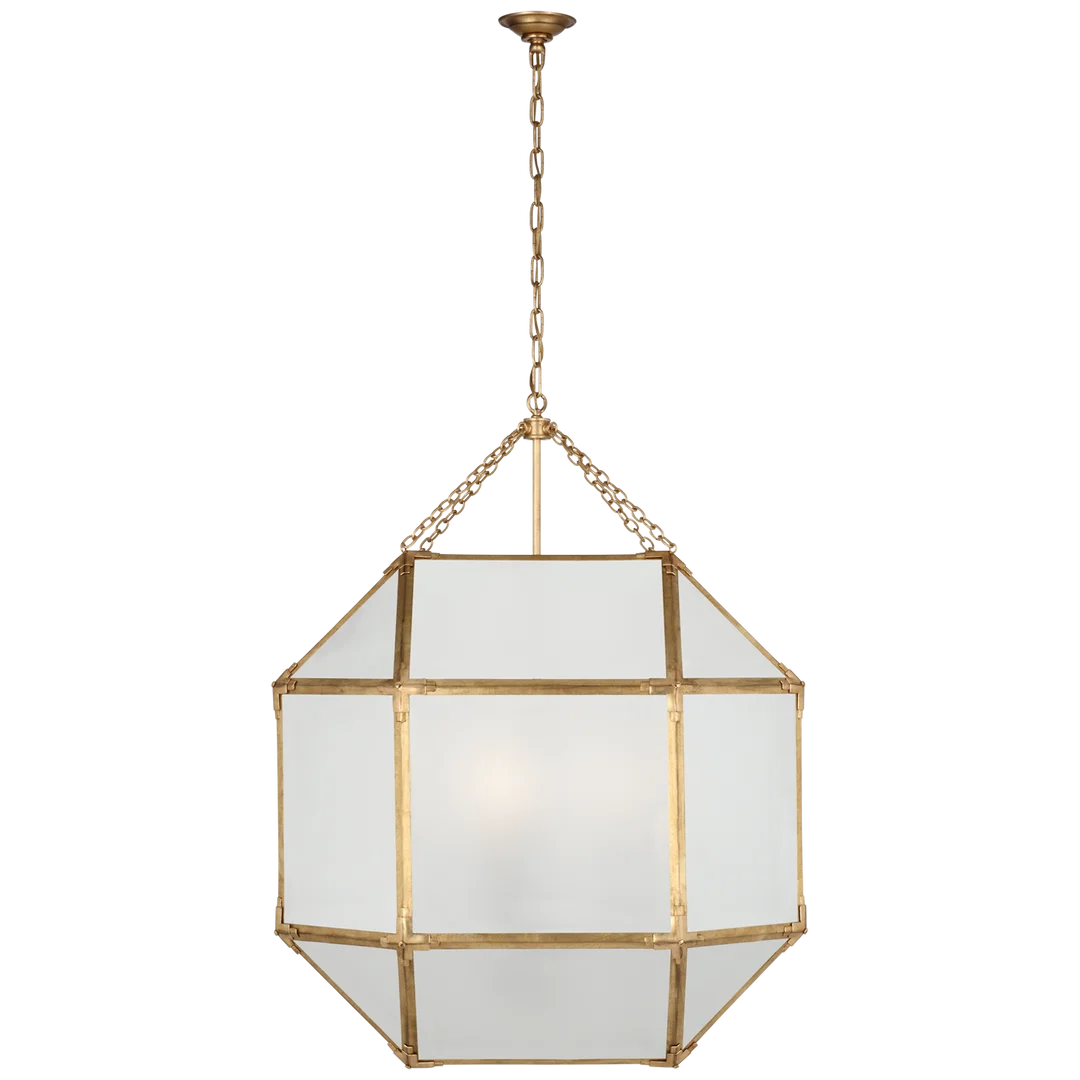 Momogi Grande Lantern-Visual Comfort-VISUAL-SK 5034GI-FG-lanternsGilded Iron With Frosted Glass-5-France and Son