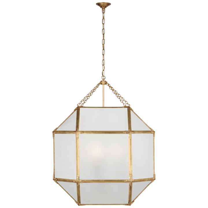 Momogi Grande Lantern-Visual Comfort-VISUAL-SK 5034GI-FG-lanternsGilded Iron With Frosted Glass-5-France and Son