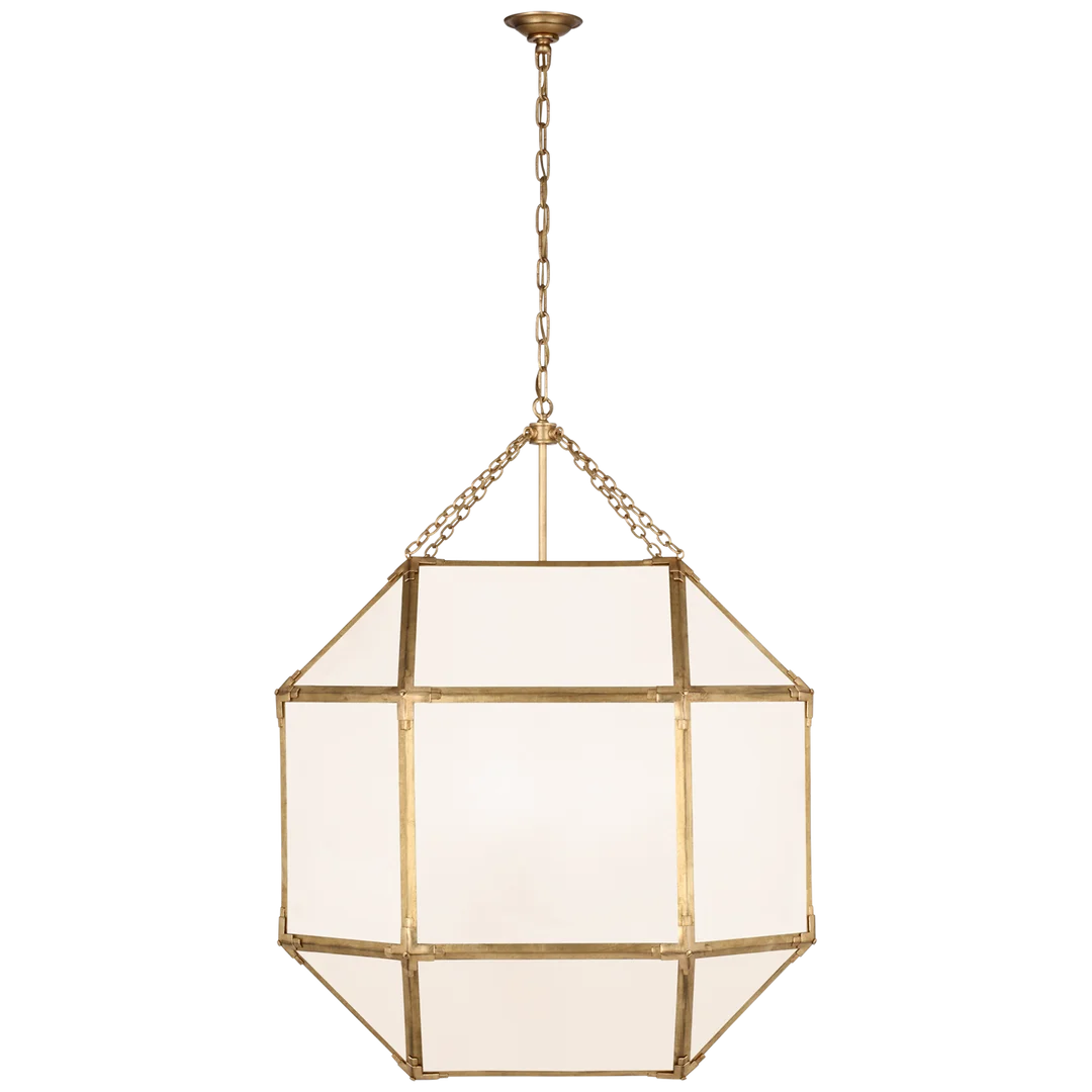 Momogi Grande Lantern-Visual Comfort-VISUAL-SK 5034GI-WG-lanternsGilded Iron With White Glass-6-France and Son