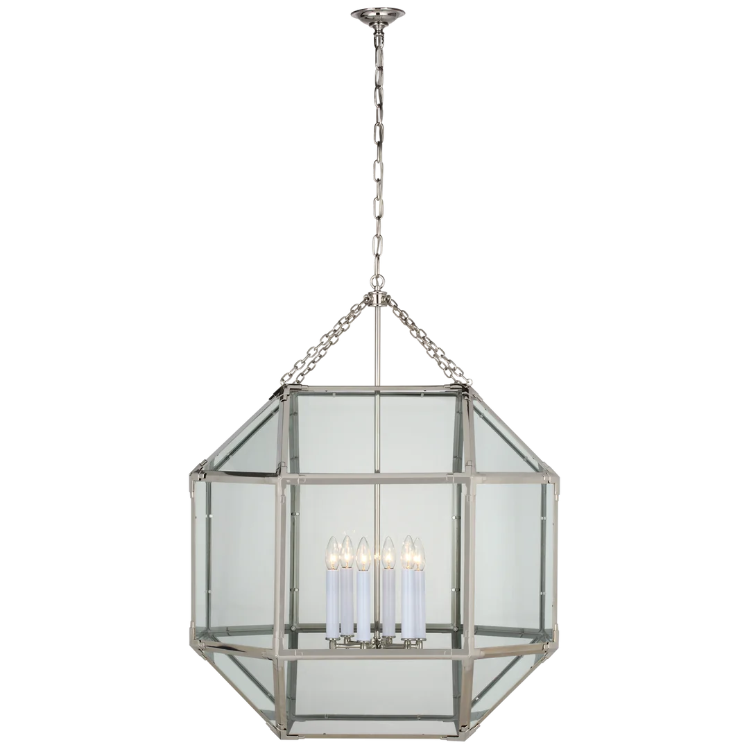 Momogi Grande Lantern-Visual Comfort-VISUAL-SK 5034PN-CG-lanternsPolished Nickel With Clear Glass-7-France and Son