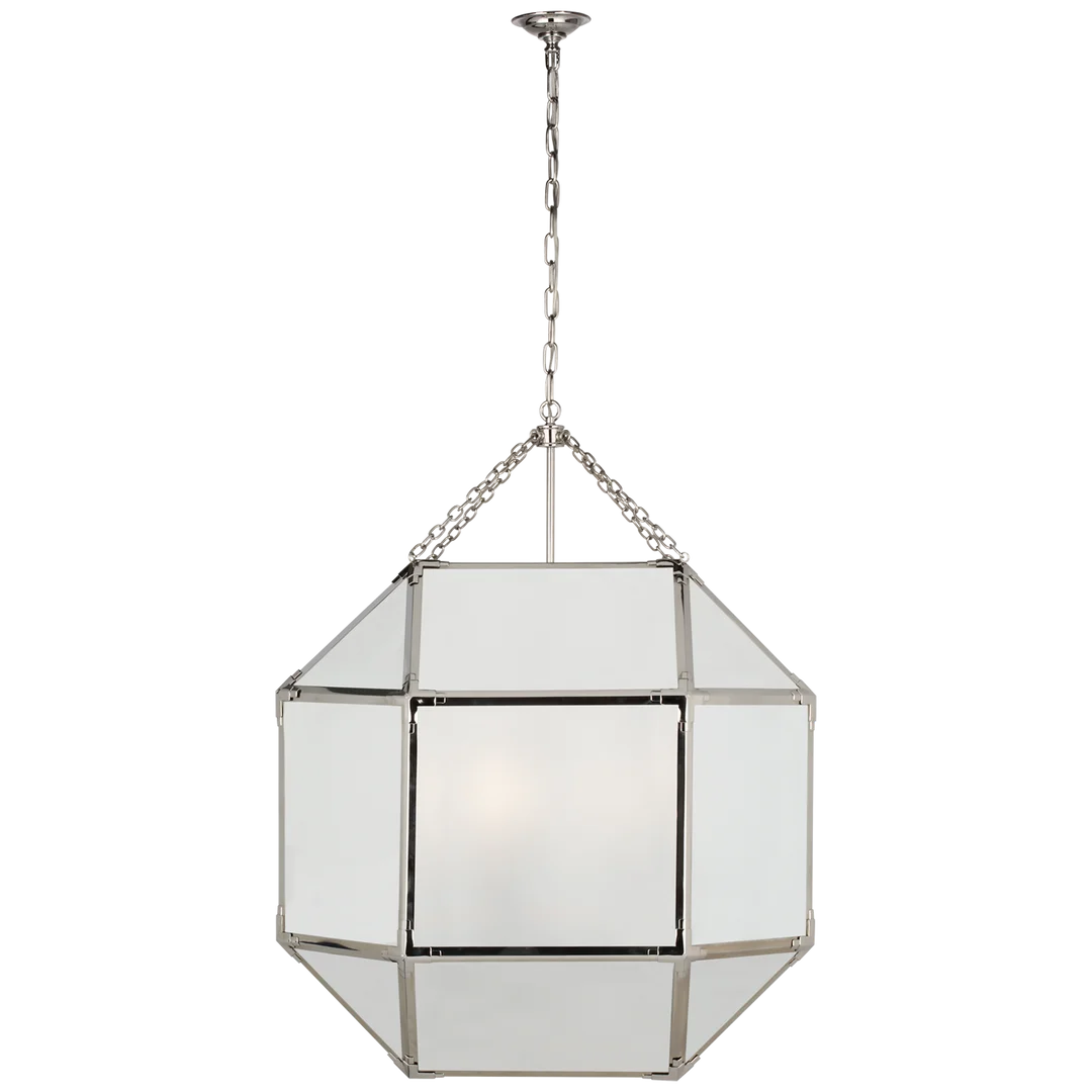 Momogi Grande Lantern-Visual Comfort-VISUAL-SK 5034PN-FG-lanternsPolished Nickel With Frosted Glass-8-France and Son