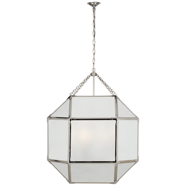 Momogi Grande Lantern-Visual Comfort-VISUAL-SK 5034PN-FG-lanternsPolished Nickel With Frosted Glass-8-France and Son