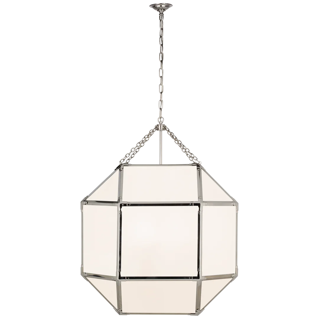 Momogi Grande Lantern-Visual Comfort-VISUAL-SK 5034PN-WG-lanternsPolished Nickel With White Glass-9-France and Son