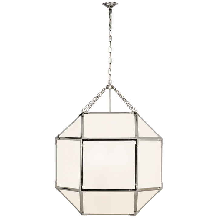 Momogi Grande Lantern-Visual Comfort-VISUAL-SK 5034PN-WG-lanternsPolished Nickel With White Glass-9-France and Son