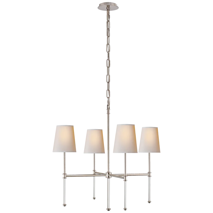 Camila Small Chandelier-Visual Comfort-VISUAL-SK 5050PN-NP-ChandeliersPolished Nickel-Natural Paper Shades-6-France and Son