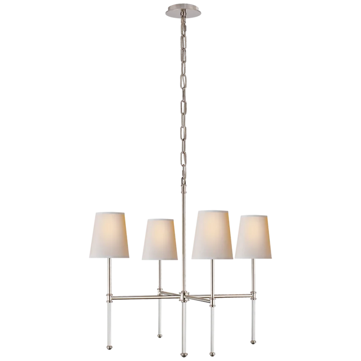 Camila Small Chandelier-Visual Comfort-VISUAL-SK 5050PN-NP-ChandeliersPolished Nickel-Natural Paper Shades-6-France and Son