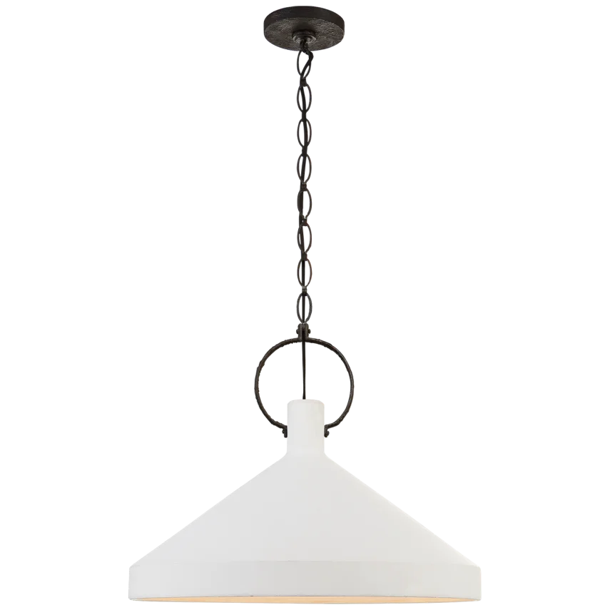 Liam Grande Pendant-Visual Comfort-VISUAL-SK 5364NR-PW-PendantsNatural Rust-Plaster White-2-France and Son