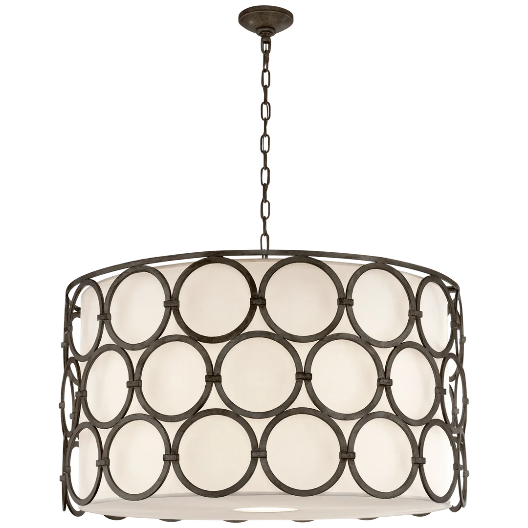 Alea Large Hanging Shade-Visual Comfort-VISUAL-SK 5537AI-L-ChandeliersAged Iron-1-France and Son