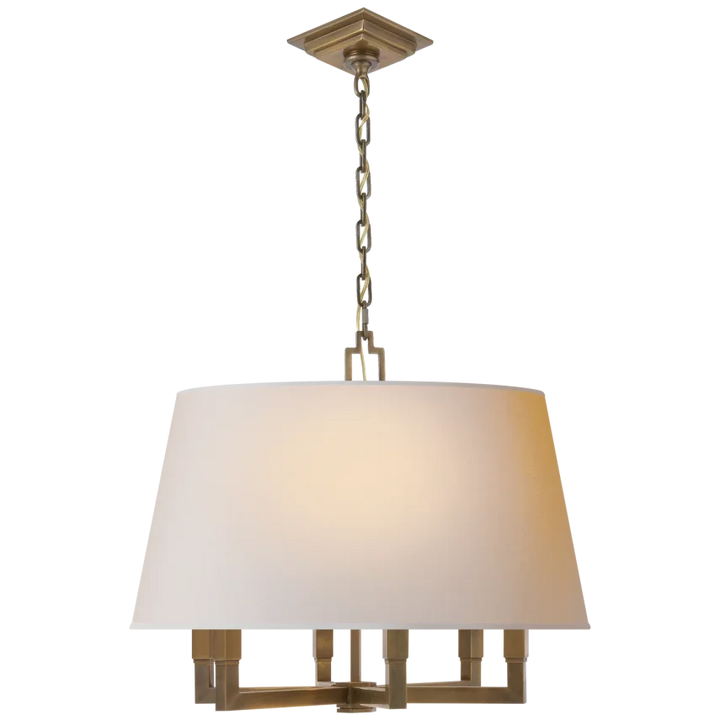 Square Tumy Hanging Shade-Visual Comfort-VISUAL-SL 5820HAB-NP-PendantsHand-Rubbed Antique Brass-Natural Paper Shade-6-France and Son