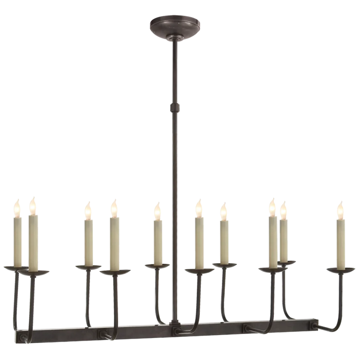 Linear Braly Chandelier-Visual Comfort-VISUAL-SL 5863BZ-ChandeliersBronze-No Shade-6-France and Son