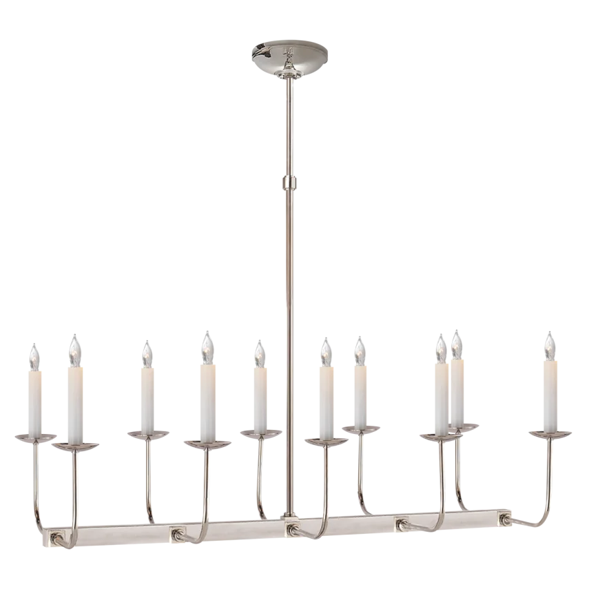 Linear Braly Chandelier-Visual Comfort-VISUAL-SL 5863PN-ChandeliersPolished Nickel-No Shade-8-France and Son