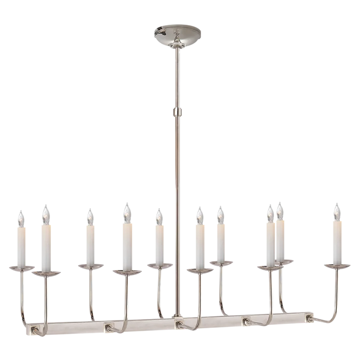 Linear Braly Chandelier-Visual Comfort-VISUAL-SL 5863PN-ChandeliersPolished Nickel-No Shade-8-France and Son