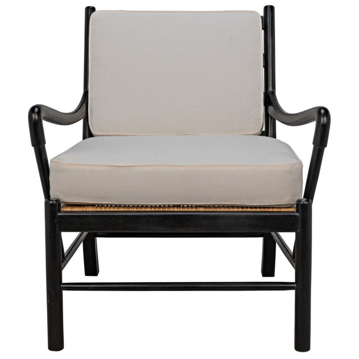 Kevin Chair, Hand Rubbed Black-Noir-NOIR-SOF204HB-Lounge Chairs-2-France and Son