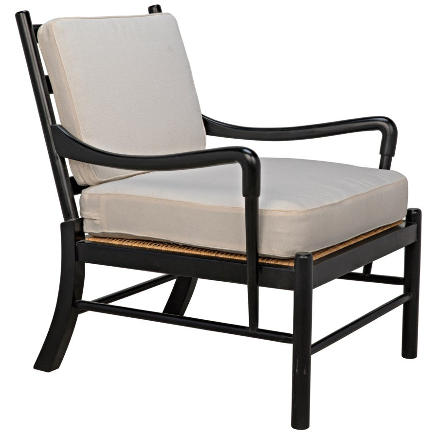 Kevin Chair, Hand Rubbed Black-Noir-NOIR-SOF204HB-Lounge Chairs-1-France and Son