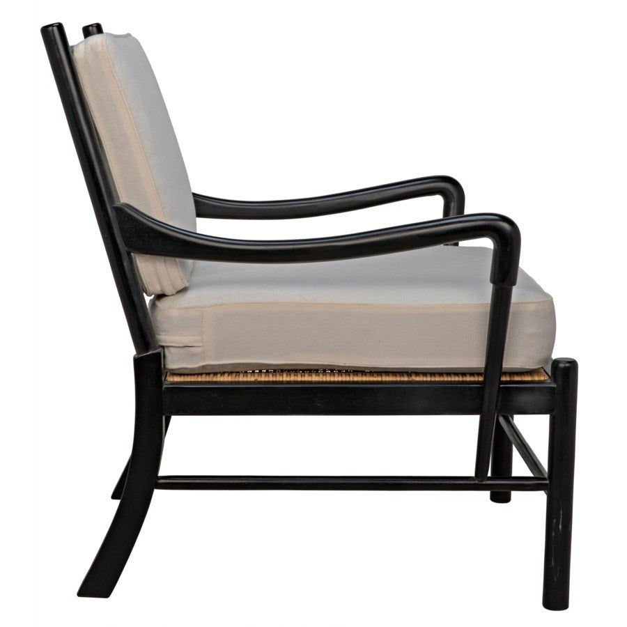 Kevin Chair, Hand Rubbed Black-Noir-NOIR-SOF204HB-Lounge Chairs-3-France and Son