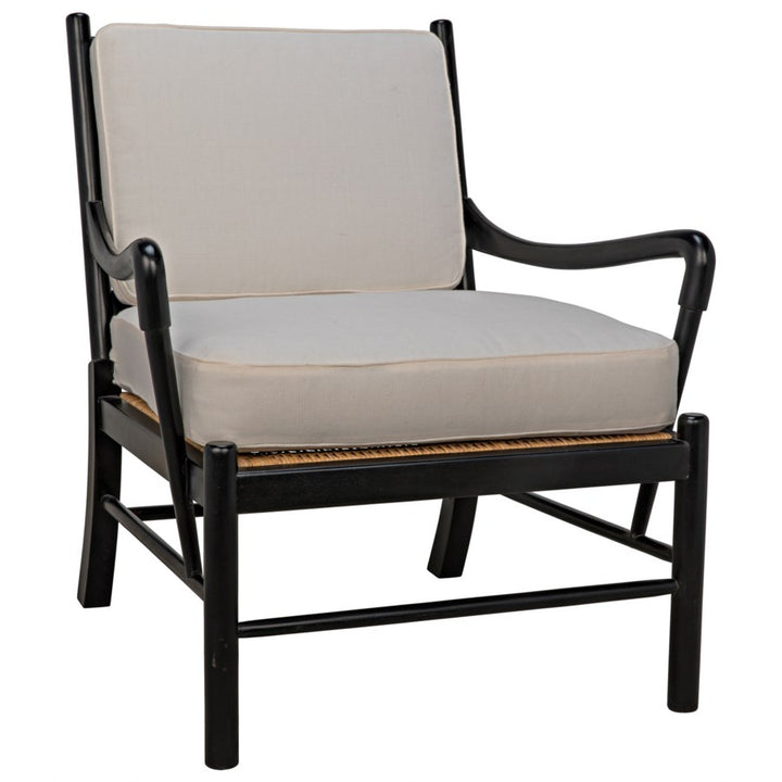 Kevin Chair, Hand Rubbed Black-Noir-NOIR-SOF204HB-Lounge Chairs-4-France and Son
