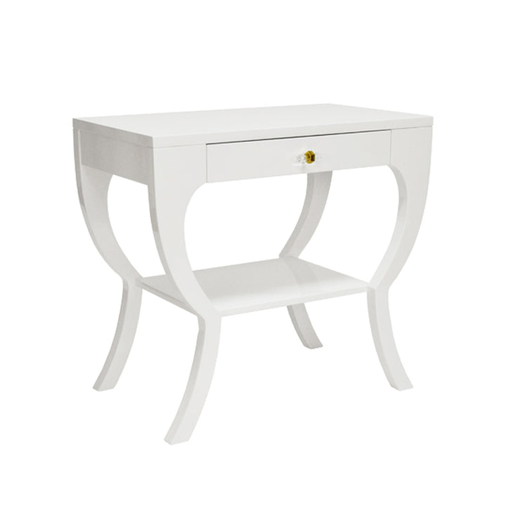 Sonya Curvy Side Table with Acrylic Hardware-Worlds Away-WORLD-SONYA WH-Side Tables-1-France and Son