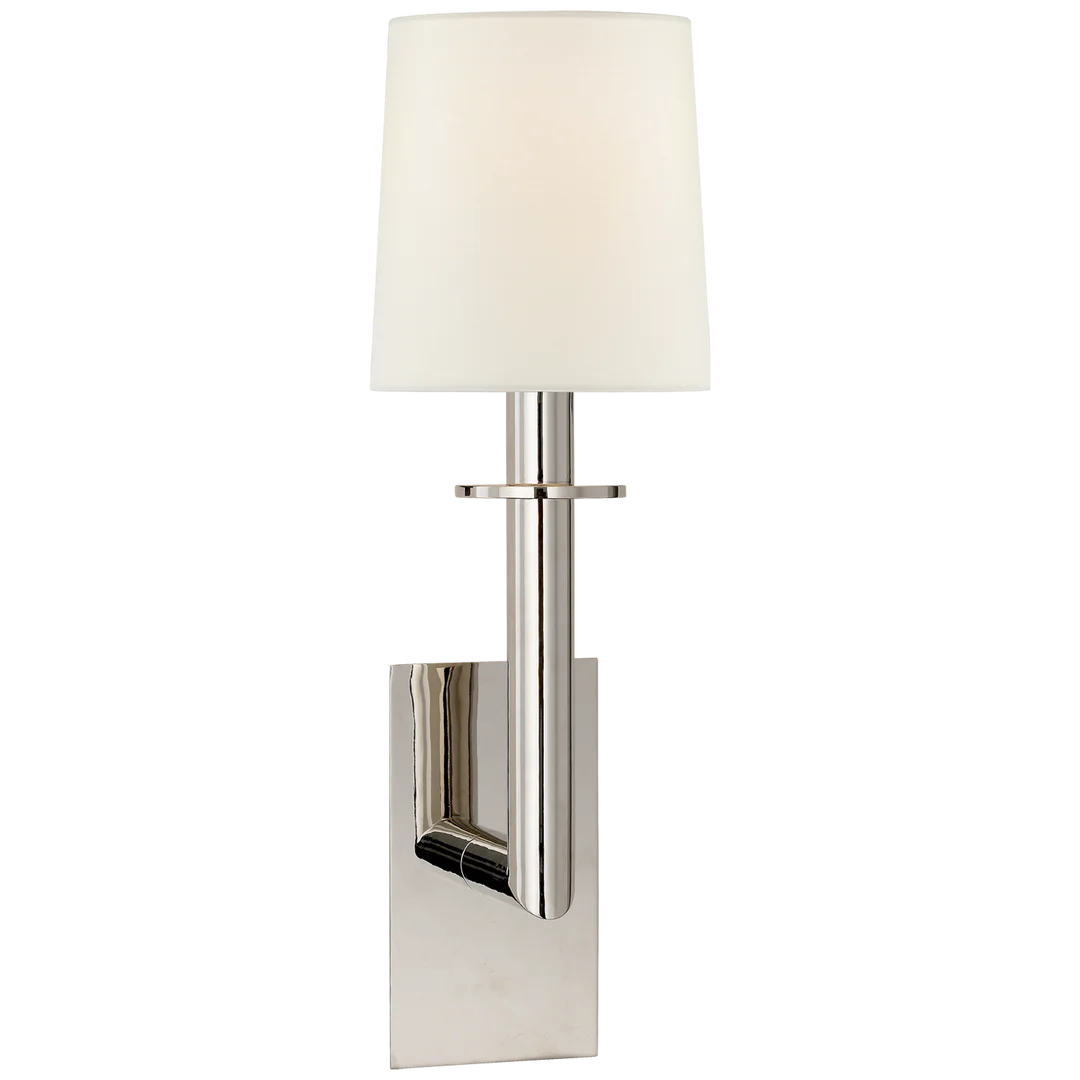 Dally Sconce-Visual Comfort-VISUAL-SP 2017PN-L-Wall LightingPolished Nickel-Linen Shade-5-France and Son